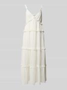 YAS Midikleid im Stufen-Look Modell 'ANINA' in Weiss, Größe 42