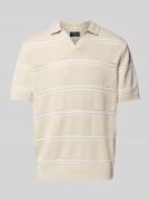 MCNEAL Relaxed Fit Strickpolo mit V-Ausschnitt in Sand, Größe S