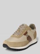 BOSS Low Top Sneaker mit Lederdetails in Hellbraun, Größe 40