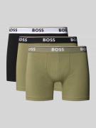 BOSS Regular Fit Trunks aus Baumwoll-Mix im 3er-Pack in Oliv, Größe M