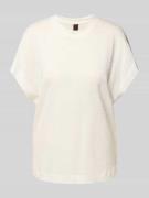 Stefanel Loose Fit T-Shirt aus reinem Leinen in Weiss, Größe M