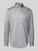 Jake*s Slim Fit Business-Hemd mit Kentkragen in Silber, Größe 41/42