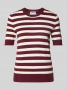 Jake*s Casual Strickshirt aus Viskose-Mix mit Streifenmuster in Dunkel...