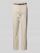 Christian Berg Woman Chino mit Paspeltaschen am Gesäß und Gürtel in Ki...