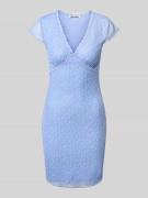 Review Minikleid mit V-Auschnitt in Bleu, Größe L