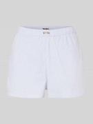 Review Shorts mit Label-Detail in Bleu, Größe L