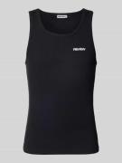 REVIEW Tanktop in Ripp-Optik mit Label-Stitching in Black, Größe L