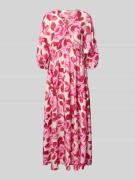 MSCH Copenhagen Maxikleid mit V-Ausschnitt Modell 'Edrina' in Pink, Gr...