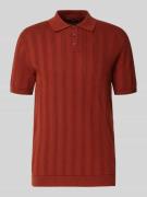 MCNEAL Regular Fit Poloshirt mit Strukturmuster in Dunkelrot, Größe L