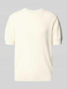 JAKE*S STUDIO MEN T-Shirt mit gerippten Abschlüssen in Offwhite, Größe...