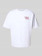 Calvin Klein Jeans T-Shirt mit Label-Stitching in Weiss, Größe XXL