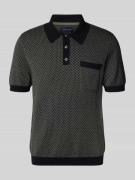 Christian Berg Men Poloshirt mit kurzer Knopfleiste in Black, Größe 3X...