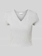 Calvin Klein Jeans T-Shirt mit Label-Detail in Hellgrau Melange, Größe...