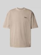 Pegador Oversized T-Shirt mit Label-Stitching Modell 'Signar' in Stein...
