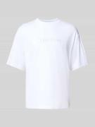 CK Calvin Klein Oversized T-Shirt mit Label-Stitching in Weiss, Größe ...