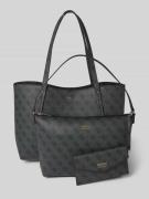 Guess 3-in-1-Handtasche mit Logo-Muster Modell 'BRENTON' in Anthrazit,...