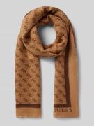 Guess Schal mit Logo-Muster Modell 'KATYA' in Camel, Größe 1