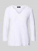 monari Strickpullover mit Paillettenbesatz in Offwhite, Größe 40