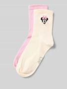 Jake*s Casual Socken mit Motiv-Stitching im 2er-Pack in Offwhite, Größ...