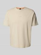 BOSS Orange Regular Fit T-Shirt aus Baumwoll-Mix in Sand, Größe L