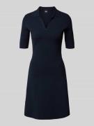 BOSS Tailliertes Minikleid aus Feinripp in Marine, Größe L