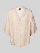BOSS Loose Fit Pyjama-Hemd aus Satin in Beige, Größe L
