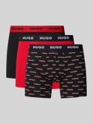 HUGO Boxershorts mit elastischem Logo-Bund im 3er-Pack in Rot, Größe S