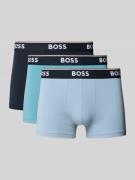 BOSS Regular Fit Trunks aus Baumwoll-Elasthan-Mix im 3er-Pack in Hellb...