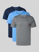 HUGO T-Shirt mit Label-Print im 3er-Pack in Bleu, Größe L