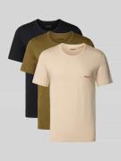 HUGO T-Shirt mit Label-Print im 3er-Pack in Beige, Größe L