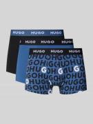 HUGO Trunks mit elastischem Logo-Bund im 3er-Pack in Blau, Größe L
