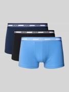 HUGO Trunks mit elastischem Logo-Bund im 3er-Pack in Blau, Größe L