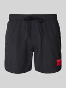 HUGO Badehose mit elastischem Bund Modell 'DOMINICA' in Black, Größe L