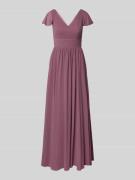 Mascara Abendkleid mit V-Ausschnitt in Altrosa, Größe 34