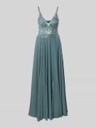 Mascara Abendkleid mit Paillettenbesatz in Oliv, Größe 34