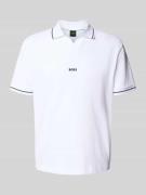 BOSS Green Regular Fit Poloshirt mit Label-Stitching in Weiss, Größe X...