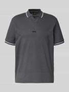 BOSS Green Regular Fit Poloshirt mit Label-Stitching in Dunkelgrau, Gr...