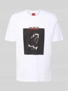 HUGO T-Shirt mit Motiv- und Label-Print Modell 'Dobero' in Weiss, Größ...