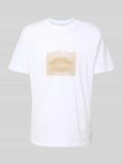 HUGO T-Shirt mit Label-Print Modell 'Deterni' in Weiss, Größe L