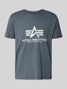 Alpha Industries T-Shirt mit Label-Print in Hellblau, Größe L