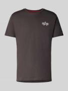 Alpha Industries T-Shirt mit Label-Print in Anthrazit, Größe L