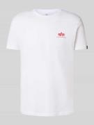 Alpha Industries T-Shirt mit Label-Print in Weiss, Größe L