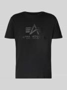Alpha Industries T-Shirt mit Label-Print und Rundhalsausschnitt in Bla...