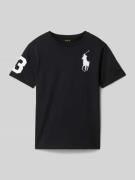 Polo Ralph Lauren Teens T-Shirt mit Label-Stitching in Black, Größe L