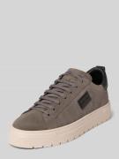 Antony Morato Ledersneaker mit Label-Applikation in Mittelgrau, Größe ...