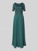 Vera Mont Abendkleid mit Spitze und Rundhalsausschnitt in Smaragd, Grö...