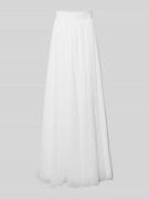 Luxuar Midirock mit Nahtreißverschluss in Offwhite, Größe 42