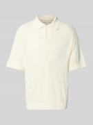 Forét Poloshirt mit gerippten Abschlüssen Modell 'ASTERN' in Offwhite,...