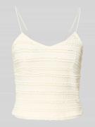 Only Shaped Fit Crop Top mit Spaghettiträger Modell 'GAYLE' in Offwhit...