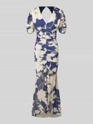 Lipsy Abendkleid mit Raffungen in Dunkelblau, Größe 40